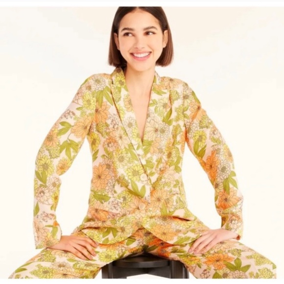 J. Crew Eco Cupro Parke Blazer and pants in Zinnia Floral SZ6